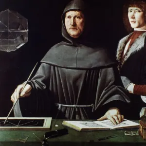 16th-century Print of Luca Pacioli, a Franciscan friar 16th-century Print of Luca Pacioli, a Franciscan friar