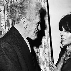 POUND & MAGNANI, 1966. American poet Ezra Pound congratulates Italian actress Anna Magnani on her performance in Medea, at a theater in Rome, Italy, 1966