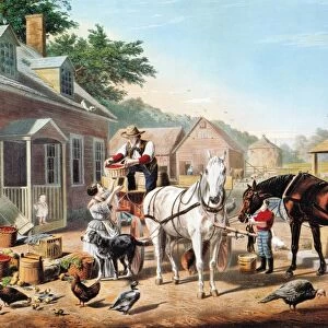 PREPARING FOR MARKET (C&I). Lithograph, 1856, by Nathaniel Currier