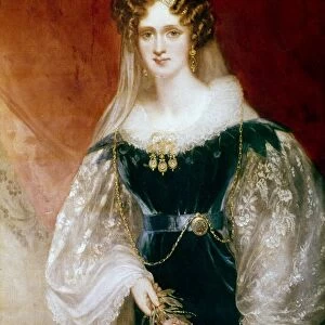 QUEEN ADELAIDE OF ENGLAND. (1792-1849). Canvas by Sir William Beechey