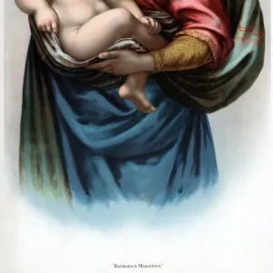 RAPHAEL: MADONNA. Raphaels Madonna. Lithograph produced by soap company B. T