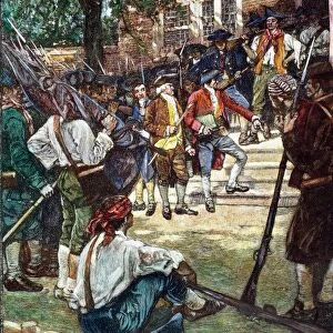 REBELS: COURTHOUSE, 1786. Daniel Shays rebels in possession of a courthouse in