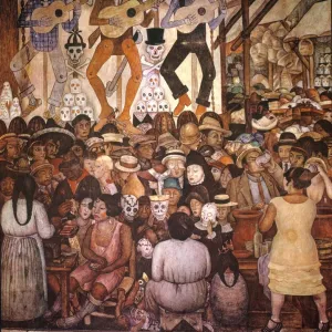 RIVERA: DAY OF THE DEAD. Feast of the Day of the Dead. Mural by Diego Rivera at the Ministry of Public Education, Mexico City