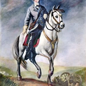 ROBERT E. LEE (1807-1870). American Confederate general. General Lee on horseback. After the painting by L. Valdemar Fischer