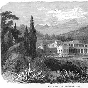 ROMAN VILLA, 1st CENTURY. The villa of Pliny the Younger (c61-113 A. D. ). Wood engraving, American, 19th century