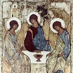 RUSSIAN ICONS: THE TRINITY. By Andrei Rublev. Wood, 1411