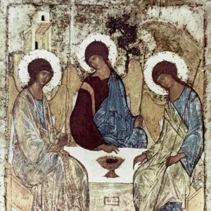 RUSSIAN ICONS: THE TRINITY. By Andrei Rublev. Wood, 1411