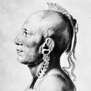 SAINT-MEMIN: OSAGE, 1804. An Osage warrior drawn, 1804, by Charles Balthazar Julien