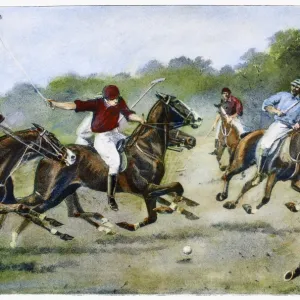 Second of the International Polo Matches at Hurlingham, England, 9 June 1902. Contemporary drawing