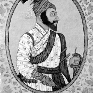 SHIVAJI (c1627-1680). Founder of the Maratha kingdom of India. Gouache and ink, c1680