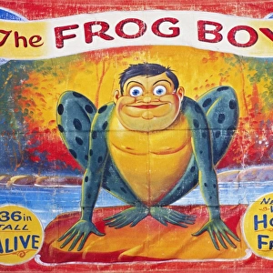 SIDESHOW POSTER, c1945. American sideshow poster for The Frog Boy, c1945