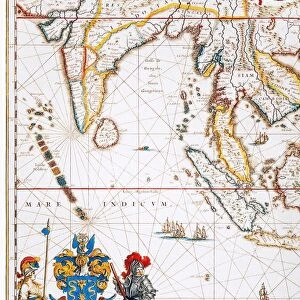 SOUTH ASIA MAP, 1662. Detail of a map of the East Indian archipelago from Johannes Blaeus Atlas Major published, 1662