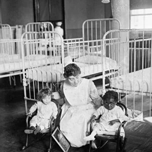 ST. LUKEs HOSPITAL, c1910. The childrens ward at St. Lukes Hospital in New York City