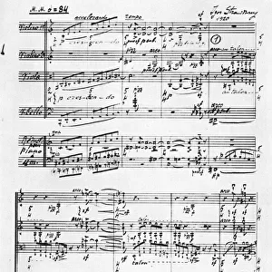 STRAVINKSY: CONCERTINO. Page from Concertino for String Quartet, by Igor Stravinsky