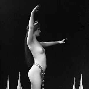 SWORD DANCE, c1920. Olga Desmond (1891-1964) performing the Sword Dance