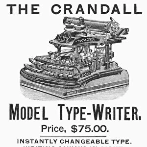TYPEWRITER AD, 1890. American magazine advertismenet, 1890, for the Crandall typewriter