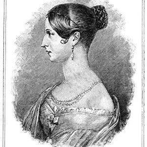 VICTORIA OF ENGLAND. Queen of Great Britain, 1837-1901. Line engraving after a drawing by R. J. Lane, 1837