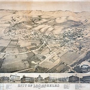 VIEW OF LOS ANGELES, 1871. Lithograph