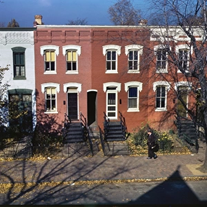 WASHINGTON D. C. : HOUSES. Row houses on the corner of North and Union Street in Washington, D