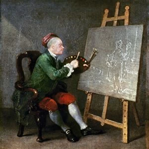 WILLIAM HOGARTH (1697-1764). English painter and engraver. Self-portrait. Oil on canvas