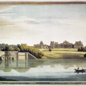 Print of Blenheim Palace, a Palladian mansion in Oxfordshire, England Print of Blenheim Palace, a Palladian mansion in Oxfordshire, England