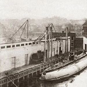 WWI: GERMAN SUBMARINE. The arrival of the blockade-breaking German merchant submarine