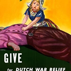 WWII: POSTER, c1943. Help Holland. Poster promoting the Dutch War Relief. Lithograph by Ronay