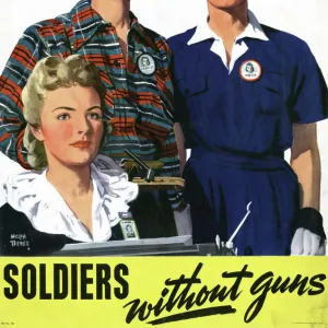 WWII: POSTER, c1944. Soldiers Without Guns. Lithograph by Adolph Triedler, 1944