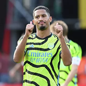 Arsenal Celebrate Victory at AFC Bournemouth: William Saliba's Applause