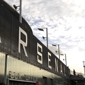 Arsenal letters above the Box Office and The Armoury Shop