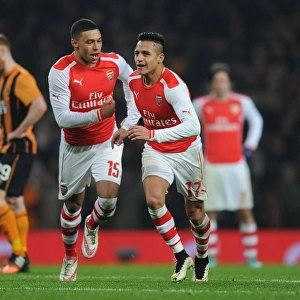 Arsenal: Sanchez and Oxlade-Chamberlain Celebrate Goals Against Hull City in FA Cup