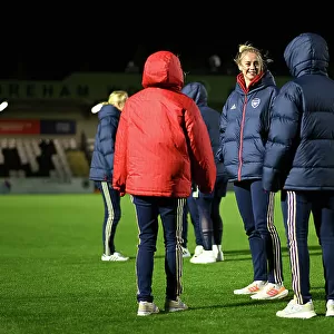 Arsenal Women's Squad Conduct Pre-Match Inspection at Meadow Park Ahead of Conti Cup Clash with Bristol City