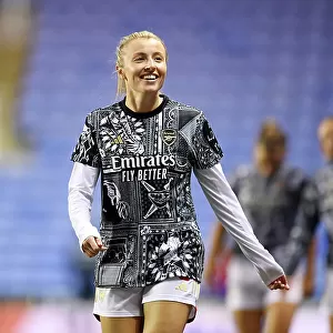 Arsenal Women's Squad in Pre-Match Warm-Up: Leah Williamson Focuses Ahead of Reading FA WSL Cup Clash