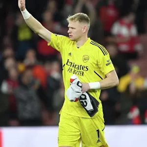 Arsenal's Aaron Ramsdale Celebrates Premier League Victory over Chelsea with Adoring Fans (2022-23)