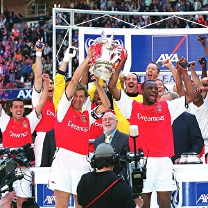 Arsenal's Adams and Vieira Lift FA Cup: Arsenal 2-0 Chelsea (2002) - The AXA FA Cup Final Triumph at Millennium Stadium, Cardiff, Wales