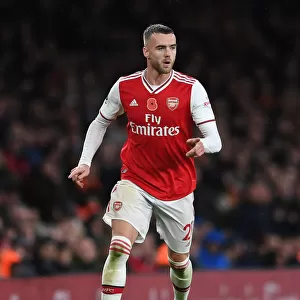 Arsenal's Calum Chambers in Action against Wolverhampton Wanderers - Premier League 2019/20