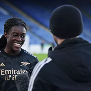 Arsenal's Michelle Agyemang Reacts after Leicester City vs Arsenal Women's Super League Match