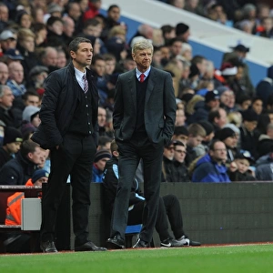 Arsene Wenger and Remi Garde: Pre-Match Encounter, Aston Villa vs. Arsenal, Premier League 2015-16