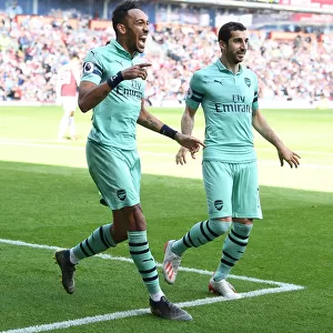 Aubameyang and Mkhitaryan's Jubilant Moment: Scoring Duo Against Burnley (2018-19)