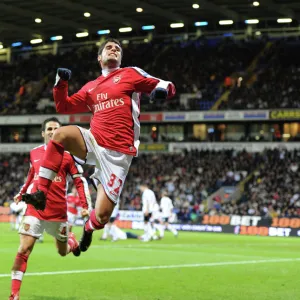 Fran Merida celebrates scoring the 2nd Arsenal goal. Bolton Wanderers 0: 2 Arsenal