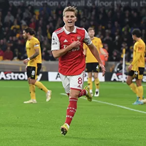 Martin Odegaard Scores First Arsenal Goal: 1-1 Draw Against Wolverhampton Wanderers (2022-23)