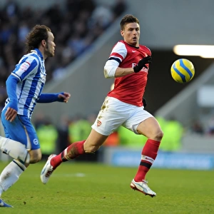 Olivier Giroud (Arsenal) Inigo Calderon (Brighton). Brighton & Hove Albion 2: 3 Arsenal