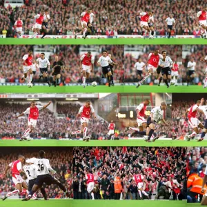 Thierry Henry breaks past Matthew Etherington on his way to scoring the 1st Arsenal goal