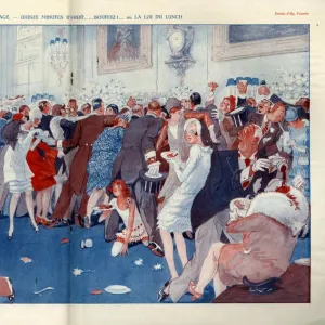 La Vie Parisienne 1920s France Traffic Scene Illustration