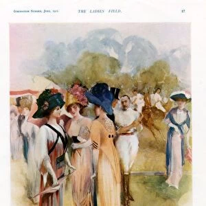 Fashion at Polo Match 1911 1910s UK cc polo spectators womens