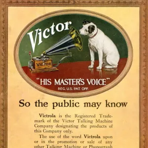 HMV Victor 1920s UK cc nipper dogs logos his masters voice masters