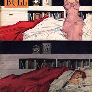 John Bull 1954 1950s UK sleep sleeping beds bedrooms alarm clocks new years resolutions