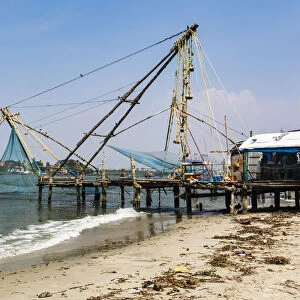 The Chinese fishing nets at Fort Kochi in Kerala, India