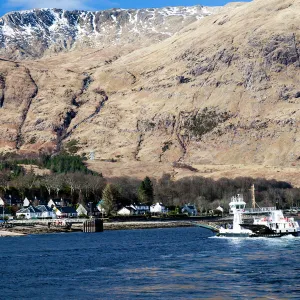 The Corran ferry heading westwards across Loch Linnhe, Highland Region, Scotland