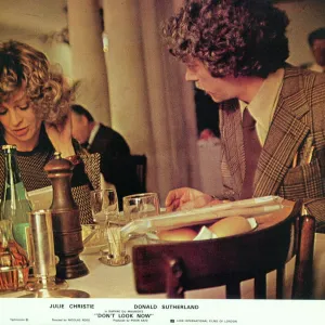 Julie Christie and Donald Sutherland in a front of the house image for Don t Look Now